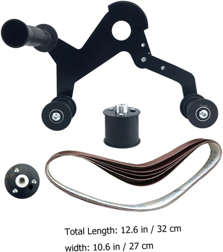 Uonlytech Handheld Belt Sander Attachment for Angle Grinder Portable Tube Polishing Sander Kit with Abrasive Belts for Stainless Steel Grinding and Mirror Finishing