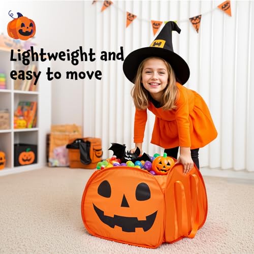 YOHOOLYO 95L Large Cute Halloween Foldable Pumpkin Boo Basket with Handles - image 5