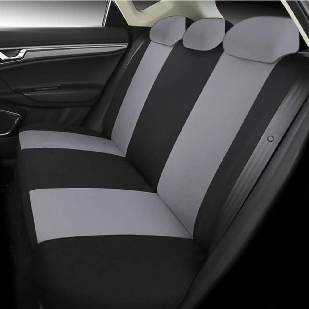 ZZZZS Voiture Ensembles De Housses Siège pour Mustang VI Coupe 2015 2016 2017, 9pcs Housse de Siege Tissu Protection Couverture Siège Nonslip Accessoire,D/Gray