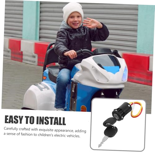 JECOMPRIS Elektrischer Startstromversorgungs-schlüsselschalter Für Kinder, Elektroauto-zündschalter Und Schlüssel-metallantriebsknebel Für Mobilitätsroller