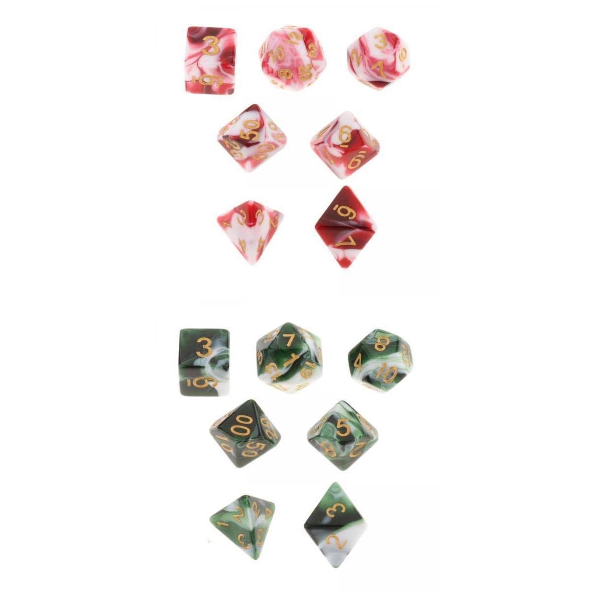 ATORSE Toy 14 Pcs Acrylic Polyhedral Dice Party Favors Props Table Games-Toys & Hobbies-Games-Role Playing Games-Dungeons & Dragons-Accessories & Dice-image-14