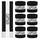 6 Stück Kapitänsbinde Fussball, Elastische Captain Arm Bands, Schwarz