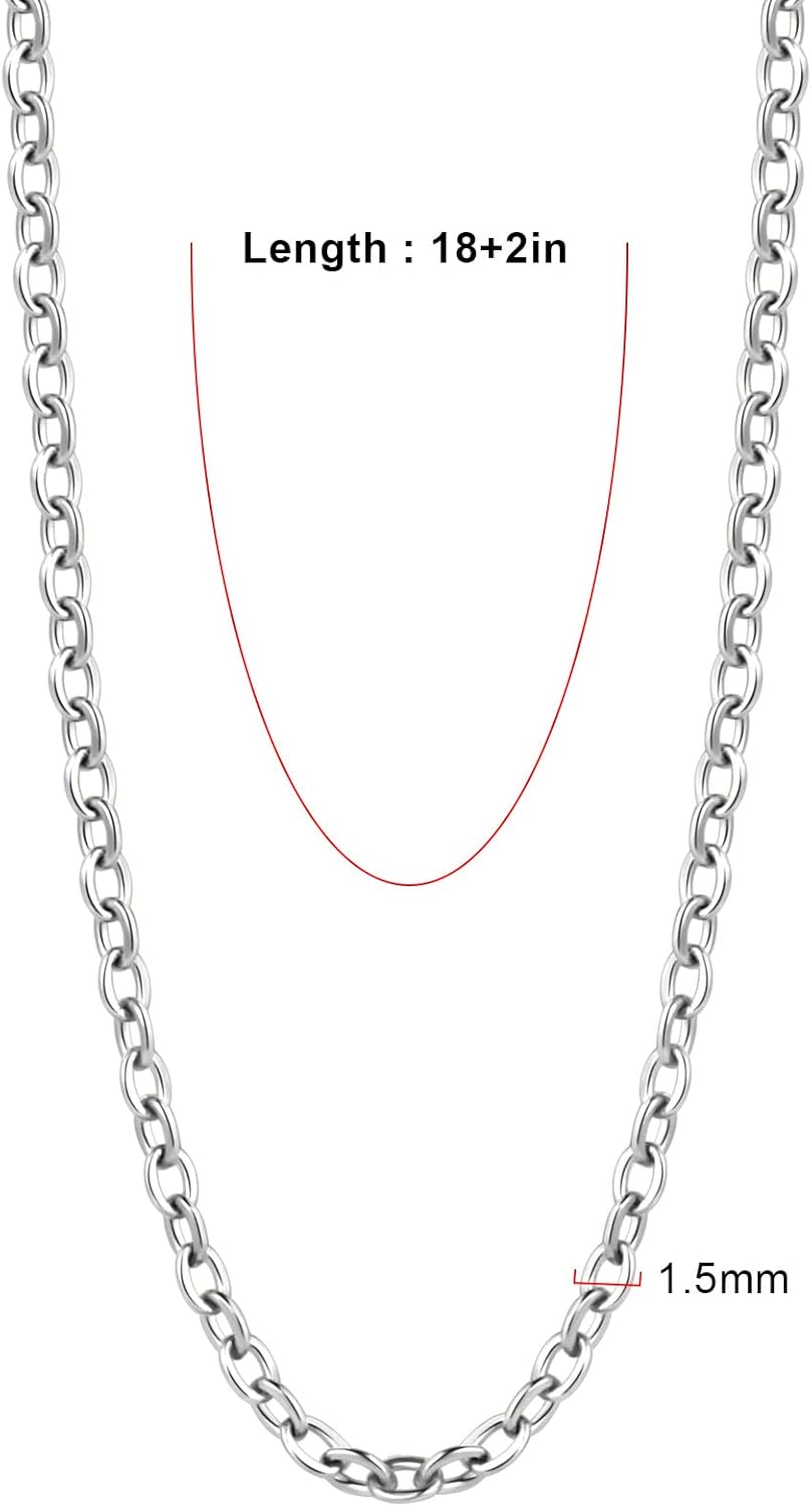 24PCS Cable Necklaces for Jewelry Making 1.5MM Stainless Steel Cable Link Chains Bulk for DIY Necklace - Image 3