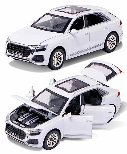 Image of Kids Toy car Playsets 1:24 Scale Die cast Metal Toy Car for Kids Q8 Pull Back Metal Cars with 4 Openable Doors Light and Musical Sound (Multi)