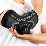 Unterstützung und Kompression: Das hochelastische Material bietet eine feste und dauerhafte Kompression, um den Blut- und Lymphfluss durch den Ellbogenbereich zu fördern; hält den Arm warm, verbessert die Propriozeption des Ellbogengelenks und reduziert Schwellungen; Ideal für alle Aktivitäten, wie Tennis, Golf, Baseball, Basketball, Gewichtheben und Volleyball