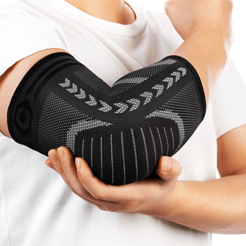 CAMBIVO 2 Pack Tennis Elbow Brace for Tendonitis and Tennis Elbow,Golfers Elbow, Arm Compression Sleeves for Women and Men, Forearm Support Pads for Weightlifting, Basketball and Workout