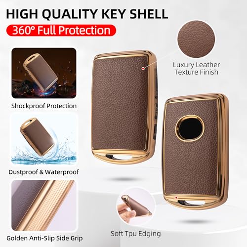 GripKeyShell™ for Mazda Key Fob Cover, Leather + Soft TPU Car Key Case with Keychain Compatible with 2019–2026 Mazda 3 6 CX-5 CX-9 CX-30 CX-50 CX-60 CX-70 CX-90 MX-5 Miata MX-30 Keys by GripKeyShell - Used condition - Image 3