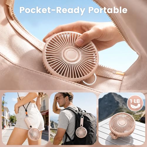 Image of Portable Handheld Fan, 10000mAh Rechargeable Personal Fan for 40H, 6-Inch Ultra Quiet Foldable Hand Fan, 5-Speed Gentle Airflow Battery Operated Fans for Travel Outdoor Lash Makeup Gifts for Women