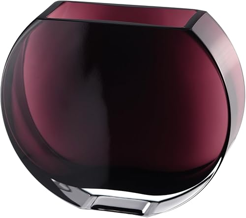 Vidrio - Jarrón - Amatista - Redondo - 9.25 pulgadas de largo - Pesado duradero - Hecho en Europa - por Barski