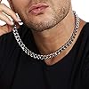 Silvadore 12mm Mens Silver Cuban Curb Chain Necklace - Heavy Solid Stainless Steel Strong Links - Real Miami Bling Jewellery Gift - 5mm Thick - 20 22 24 inch UK… #2