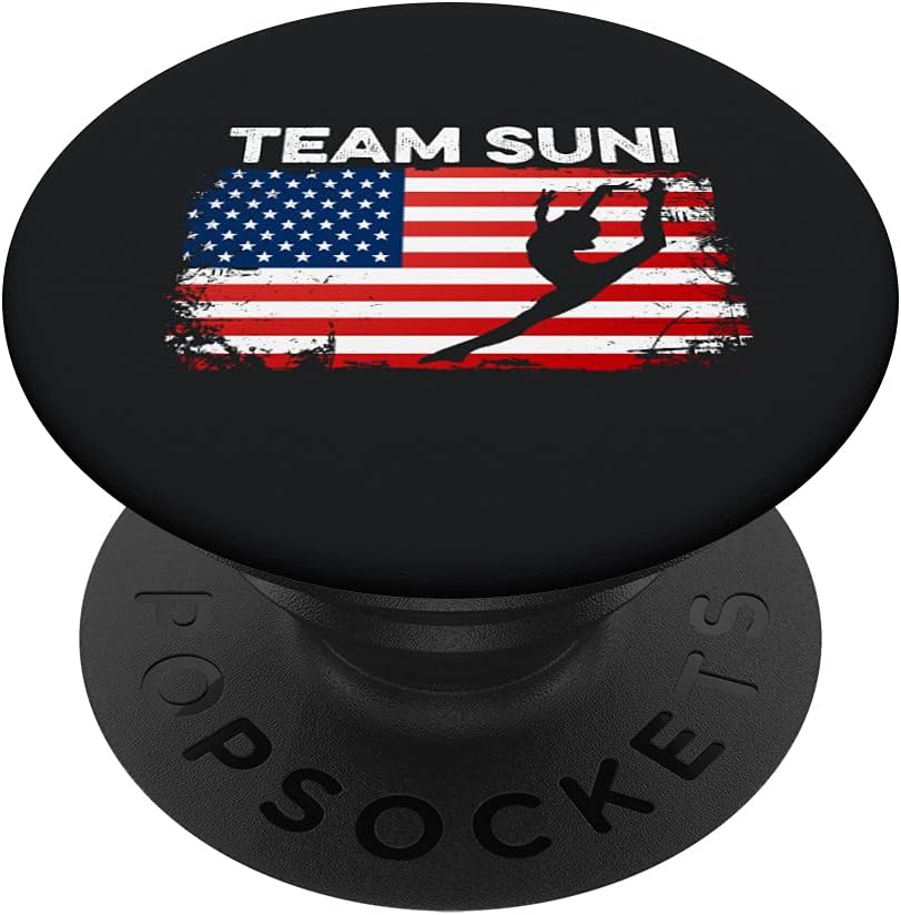 Team Suni Gymnastics Gymnast Sunisa Lee USA Flag America PopSockets Swappable PopGrip