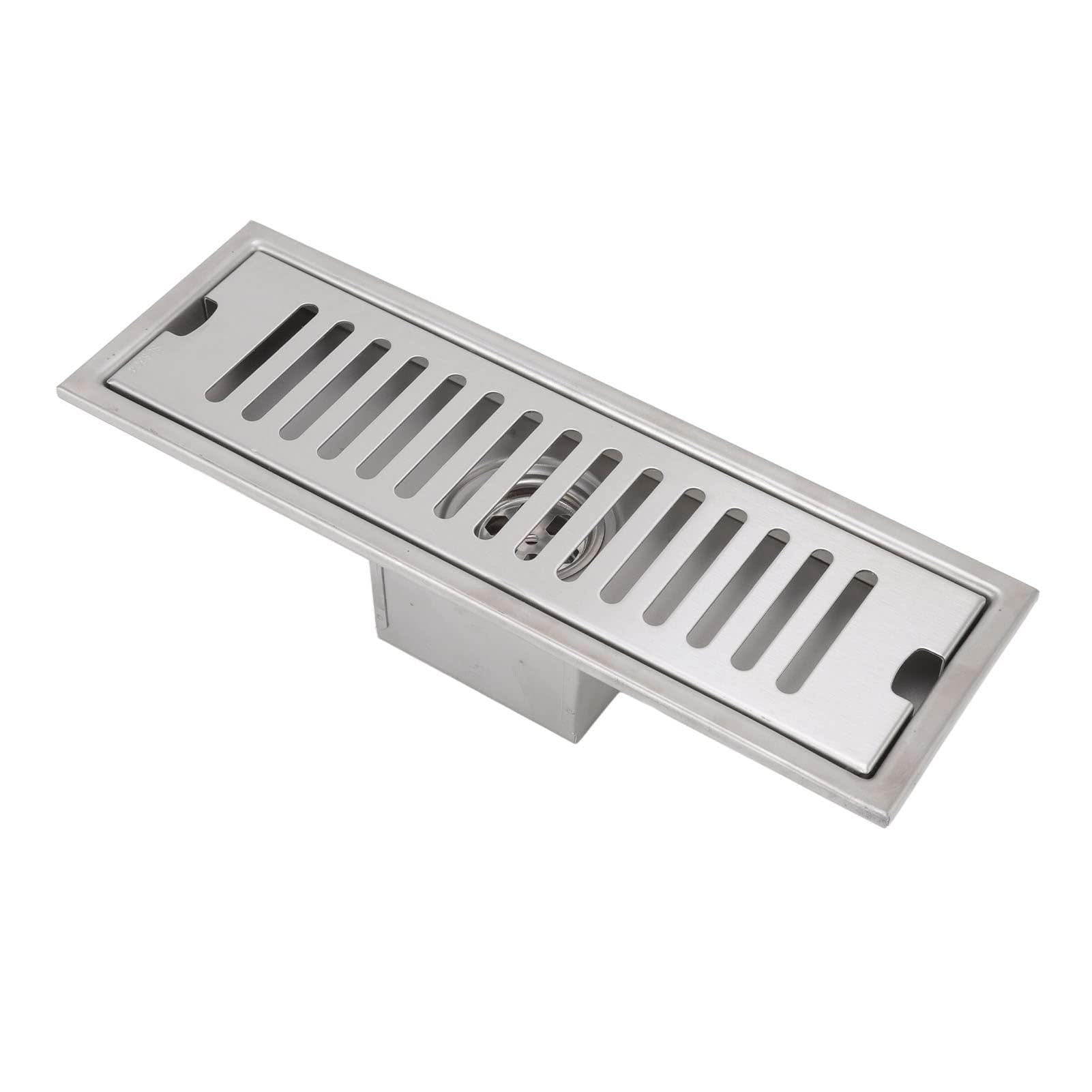 Drain de sol de douche rectangulaire anti-colmatage KUIDAMOS en acier inoxydable