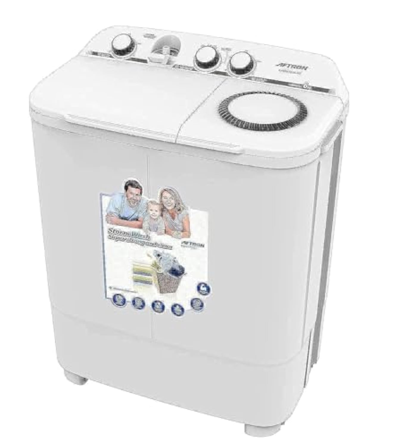 Aftron Top Load Semi Automatic Washing Machine, 6 kg Capacity"Min 1 year manufacturer warranty"