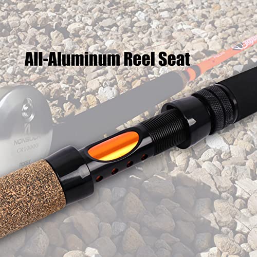 Fiblink 1-Piece & 2-Piece Catfish Rod Portable Catfishing Rod With Sensitive Tip (7'6”-Extra Heavy-2Pcs) #TOP3