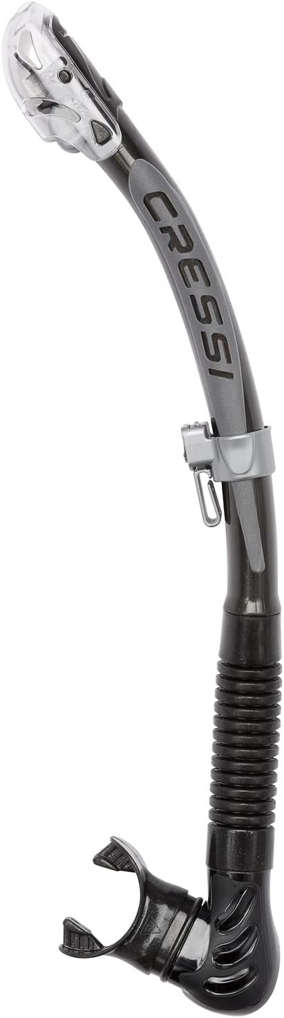 Cressi Alpha Ultra Dry Snorkel (Black/Silver) (ES258055) : Diving Snorkels : Sports & Outdoors