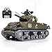 最新7.0 ver 戦車 ラジコン米陸軍シャーマンM4A3中戦車 2.4GHz 1/16レシオ、比例スロットル操作、シミュレートされた音と煙を装備 赤外線と射撃bb弾対戦する完成品の塗装