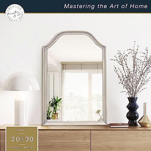 Image of MCS Master & Co. Arched Wall Mirror, 20x30, Gray Woodgrain