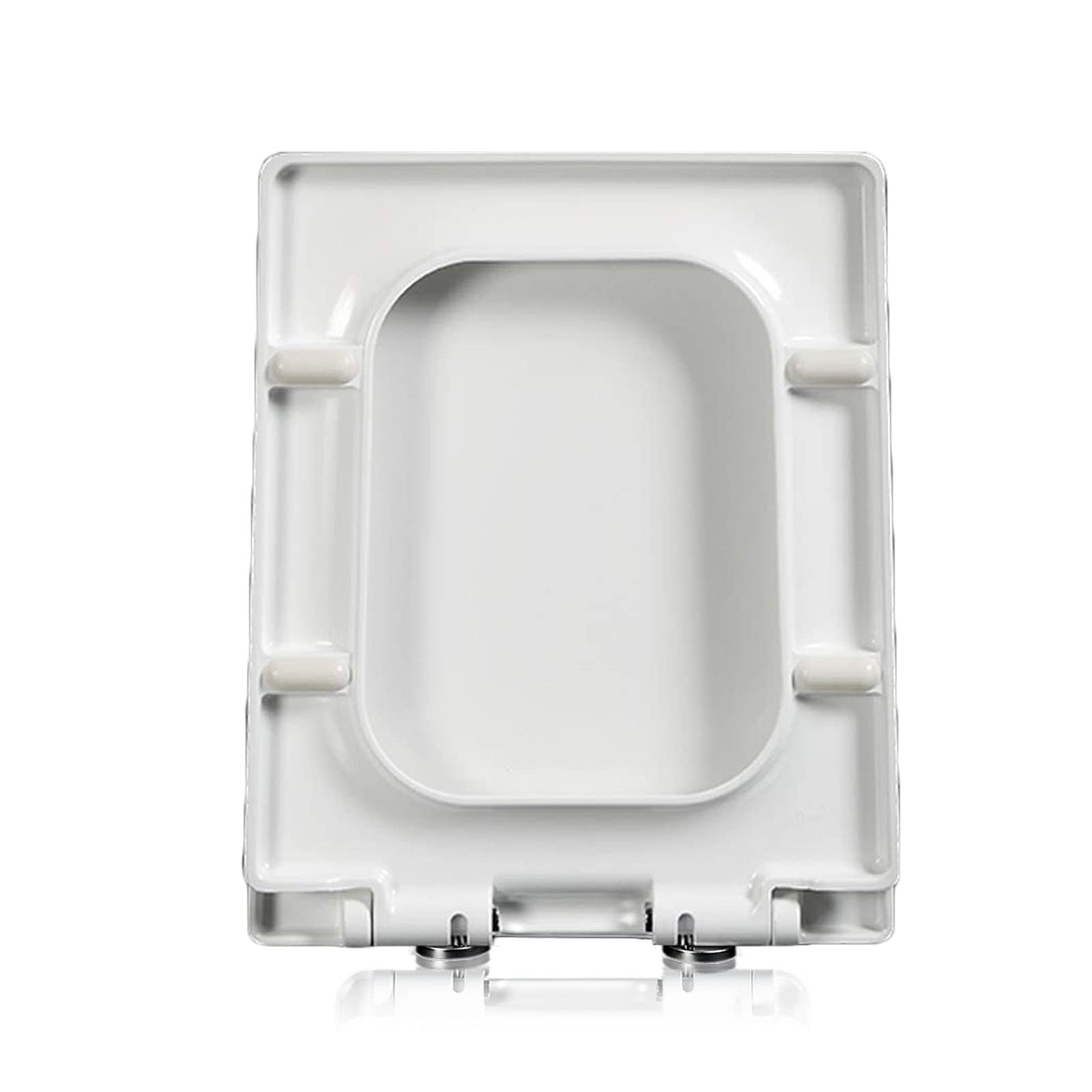 Brigtviee Men's White Elongated Square Toilet Seat With Adjustable Hinge Toilet Seats Soft Close, Lid Quick Release Heavy Duty Easy To Clean Bathroom Lid,05B