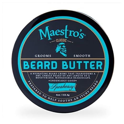Maestro's Classic BEARD BUTTER | Anti-Itch, Extra Soothing, Hydrating Beard Creme For All Beard Types & Lengths- Speakeasy Blend, 4 Ounce