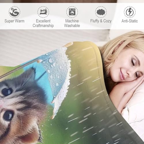 Couverture en flannel chat plaid canapé chaud 130x150cm camping