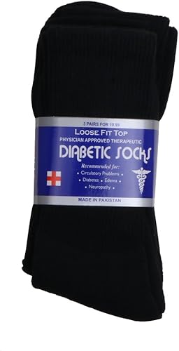 Miniatura 7 de 6 12 pares de calcetines circulatorios para diabéticos para hombre, tallas 9 a 11, 10 a 13, 13 a 15, Blanco (6 pares).