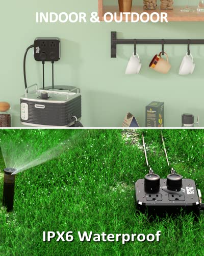 Ipx6 Outdoor Power Strip Weatherproof, 10Ft Long Extension Cord Waterproof Surge Protector With 4 Wide Outlet With 3 Usb Ports, Wall Mountable For Outside Decorations And More Ul Listed(Black) #TOP3