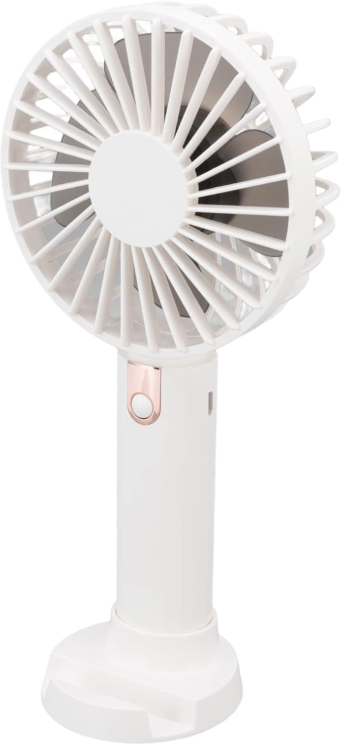 Mini ventilador de mano, carga USB portátil, ventilador recargable ajustable de 3 niveles, portátil con soporte de escritorio para ni?as con estilo, mujeres, hombres, interior y exterior, Ventila