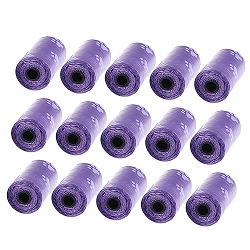 Abaodam 15Rolls Pet Claw Printed Bags Disposable Garbage Bags for Pet Waste Durable Lightweight and Design for Dog Walking and Outdoor Use Purple