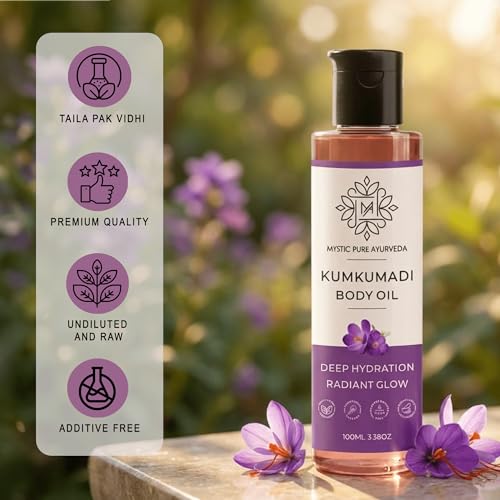 Image of Kumkumadi Body Oil For Deep Hydration and Natural Glow | Full-Body Radiance 100% Natural, Taila Paka Vidhi Crafted- 100ml