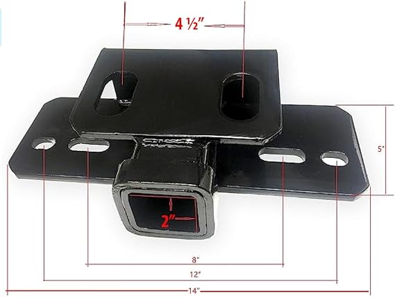 LARIN 2 Inch Tow Hitch Receiver Bumper Mounted Bike Hitch Receiver Tube Cargo Receiver Hitch