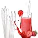Pivit Jumbo Reusable Flexible Drinking Mug Straws with Slip On Cover Caps | 11 inch | 10 Pack | Large Plastic Drinking Straws for Big Hospital Mugs & Water Bottles | Long Bendable & BPA Free