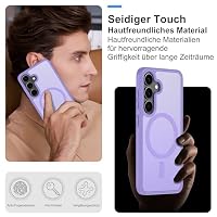 Pilaru Super Magnetisch Handyhülle für Samsung Galaxy S24 / S25 hülle : (MagSafe kompatibel) Militärschutz Extrem Langlebig Matt Transluzent Kratzfest Anti Fingerabdruck Case für S24 / S25 Violett – Ansicht 5