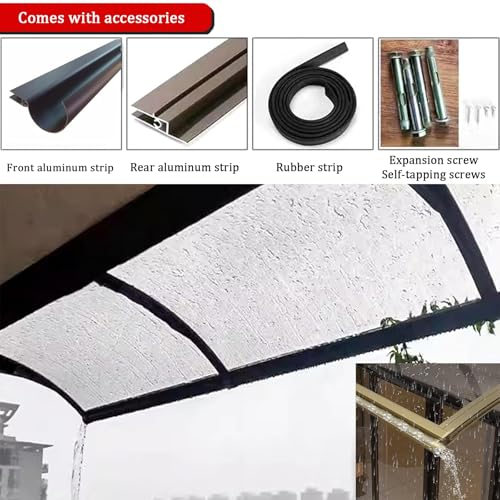 Auvent de porte en polycarbonate anti-UV et résistant aux intempéries