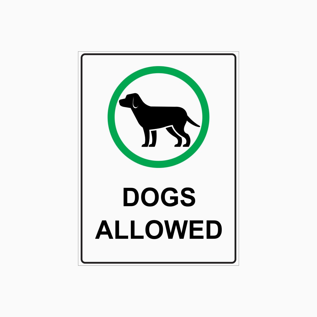DOGS ALLOWED Sign Metal Tin Sign 8 x 12 inch for Industrial & Commercial Series