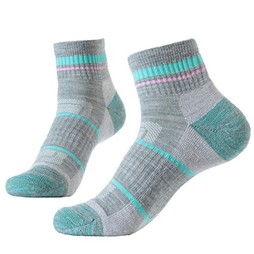 Solax 72% Women's Merino Wool Hiking Socks Outdoor Trail Trekking Cushioned Breathable Quarter Socks 3 Pack #TOP3