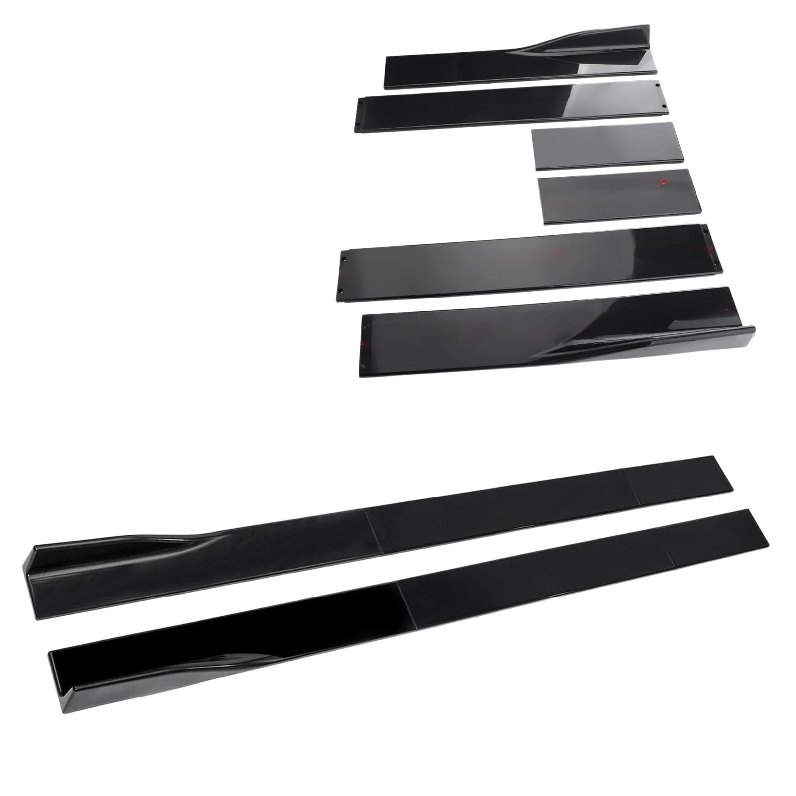 LAICY kompatybilny z Hyundai Veloster Turbo 2011-2018 78.7 "boczna dokładka Splitter Spoiler Lip Rocker Panel rozszerzenia Body Kit zderzaki samochodowe(Black with Red side)