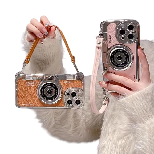 Image of G.FIDEL Phone Camera CASE with ROAP, Side Chrome &Back Side Leather CASE Compatible with Phone 11,12,13,14 Series Back Cover (Multi Colour) (PHONE14 PRO)