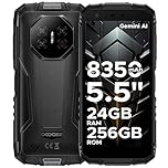 DOOGEE Fire 3 Ultra Android 15 AI Outdoor Handy ohne Vertrag, 24GB + 256GB/2TB TF Outdoor Smartphone, 8350mAh, Unisoc T7200, 5.5"HD+16MP Gemini AI+20MP Nachtsicht Kamera, 4G LTE, Face ID, NFC,OTG,IP68