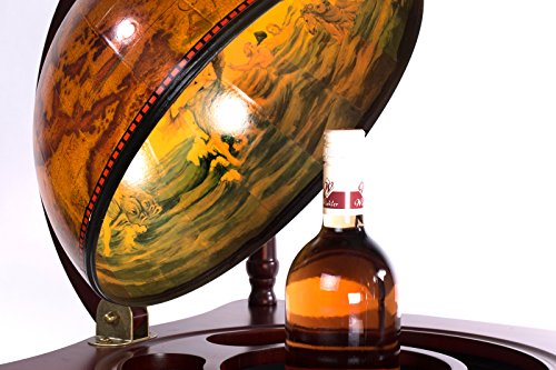 Enorme barwagen 33035 met massief eucalyptushout zuilen en een serveertafel, 100 cm hoog (geopend) en 77 cm breed… - Image 4