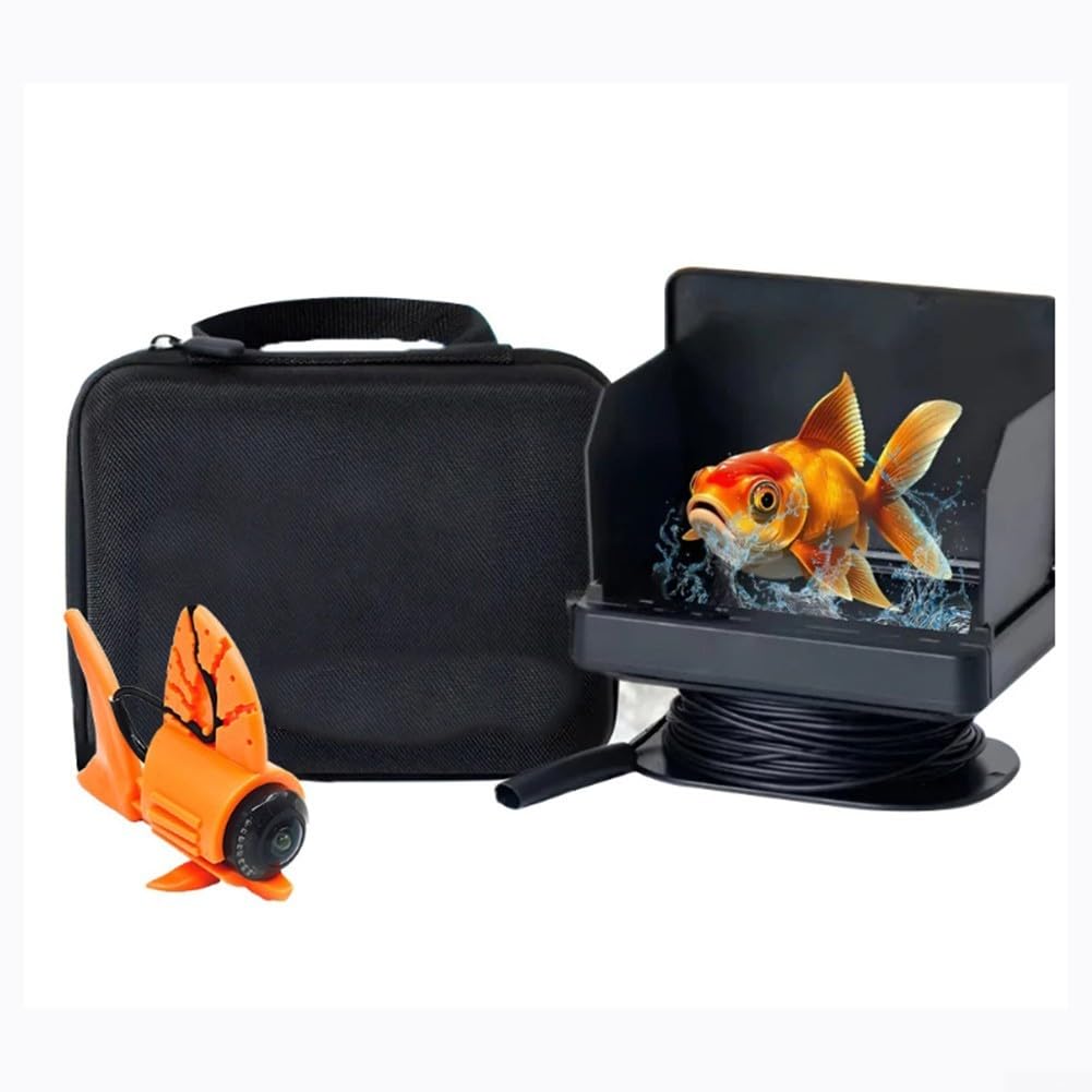Cámara de pesca subacuática, cámara de búsqueda de peces impermeable de 4,3 pulgadas con lente ajustable y cable o pesca en barco de río hielo (A)