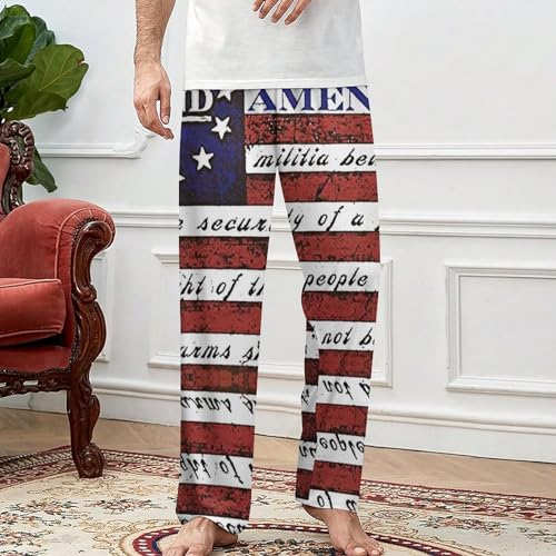 2nd Amendment Brand Vintage USA Flag Women’s Soft Pajama Lounge Pants Sleepwear Sleep Pant Straight Fit For Men3