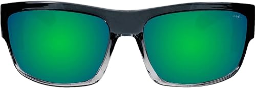 Miniatura 2 de BOMBER Lentes de sol de seguridad para hombre, marco de cristal de 2 tonos con lente de espejo verde, compatible con z87, protección UV, lente de