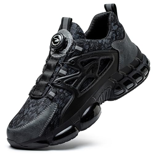 TBNOI Chaussures de Sécurité Hommes Femme Légère Basket de Securite Respirante Confortable Chaussures de Travail Embout Acier Protection Coussin d'air...