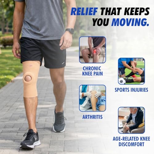 Image of Flamingo Gel Patella Knee Cap | Knee Support Brace for Arthritis, Pain Relief, Sports | Knee Cap for Men and Women | Beige | Size - Small |