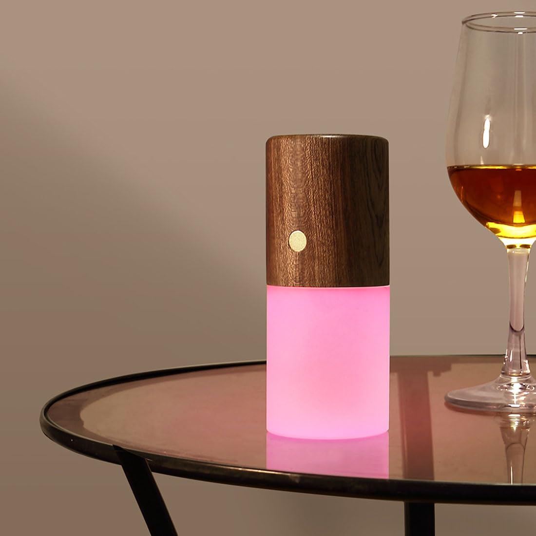 EaEa Nachttischlampe Touch Dimmbar Holz LED Tischlampe Akku mit Schwerkraftsensor, 3000K Warm licht& 7 Farben RGB, Kabellos Tragbar Nachtlicht USB Aufladbar für Schlafzimmer Wohnzimmer Kinderzimmer,B