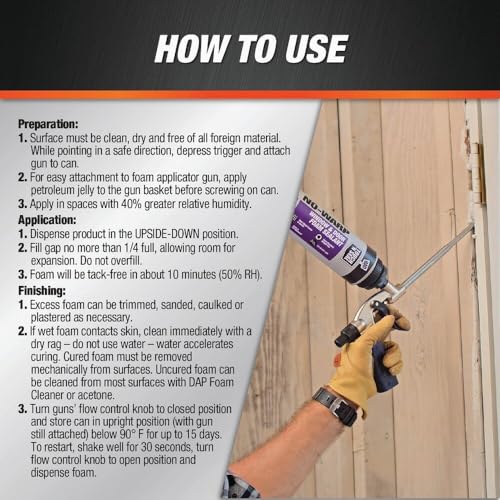 DAP Touch 'n Foam Pro Espuma para Ventanas y Puertas 20 oz miniatura 3