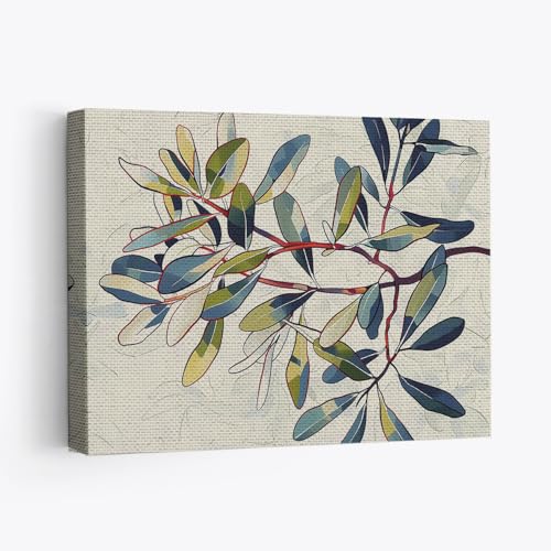 Elivita Olive Branch Design 1 Horizontal Canvas Wall Art Prints Pictures Gifts Artwork Framed For Kitchen Living Room Bathroom Wall Home Decor Ready to Hang