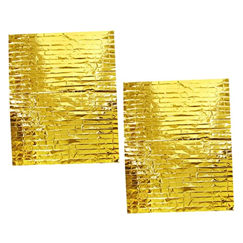 balacoo Stay Warm Safe 2pcs Emergency Foil Blanket Heavy Duty Tarp Insulation for Outdoor Emergencies