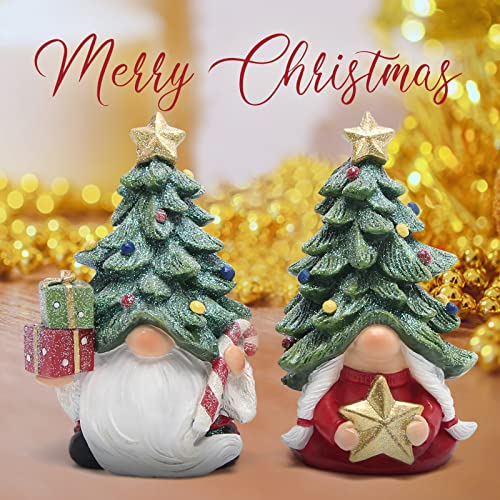 Hodao Christmas Gnomes Decorations Indoor Christmas Tree Gnomes Figurines Table Decorations Cute Christmas Gnomes Gifts (Christmas Color Gnome 2Pcs) #TOP2