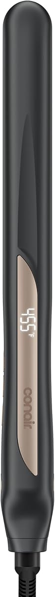 Infiniti PRO CONAIR Plancha de pelo digital de cerámica turmalina XL de 1 pulgada, plancha plana XL de 1 pulgada para alisar o rizar, 5 ajustes de calor, para todo tipo de cabello y texturas, gris oscuro